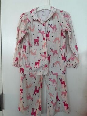 Carter's Pink and Light Pink Deer Print Pajama Set